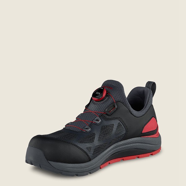 Red Wing Work Shoes Mens Black/Red - Cooltech™ Athletics - Safety Toe - 8947306-DH